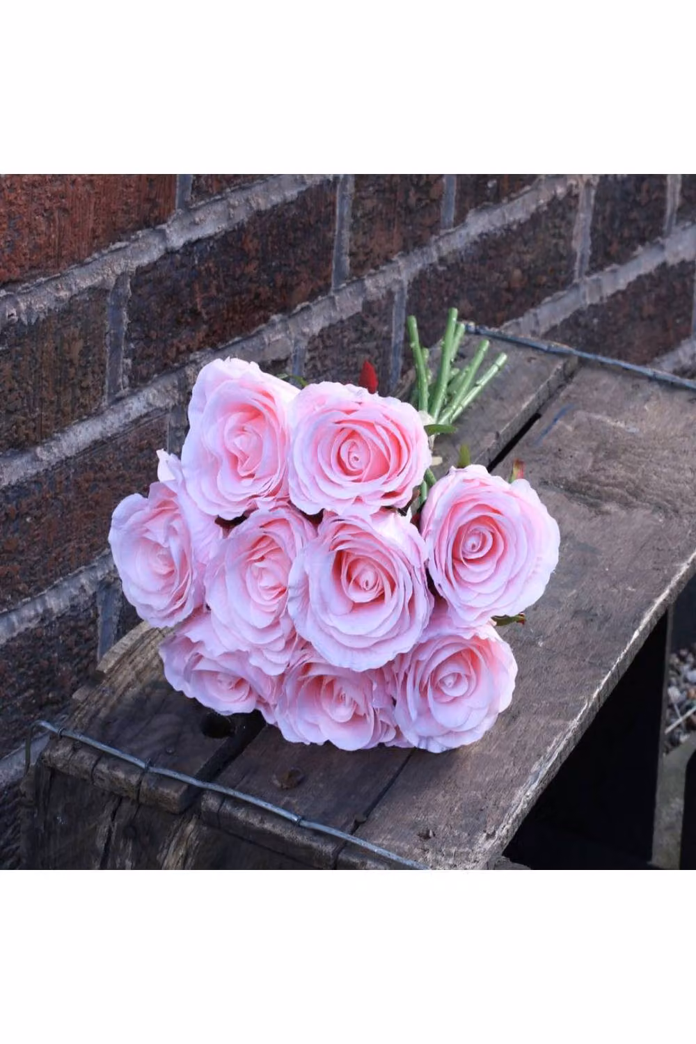 KDMD Pink Rose Artificial Flower Bundle for Tabletop Display – 2