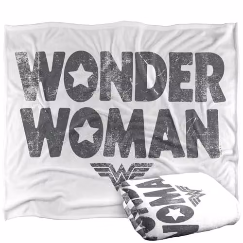 Warner Bros. Wonder Woman Star Logo Silky Touch Super Soft Fleece Throw Blanket, Multicolour, W: 127.0 cm x L: 152.4 cm