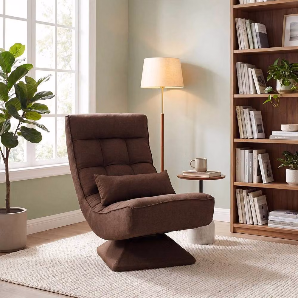 EONLION Brown Padded Polyester Floor Lounge Chair for Adults – 5