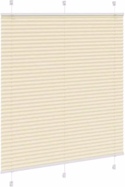 Berkfield Home Single Pleat Fabric Blind in Beige, W: 115 cm, H: 100 cm