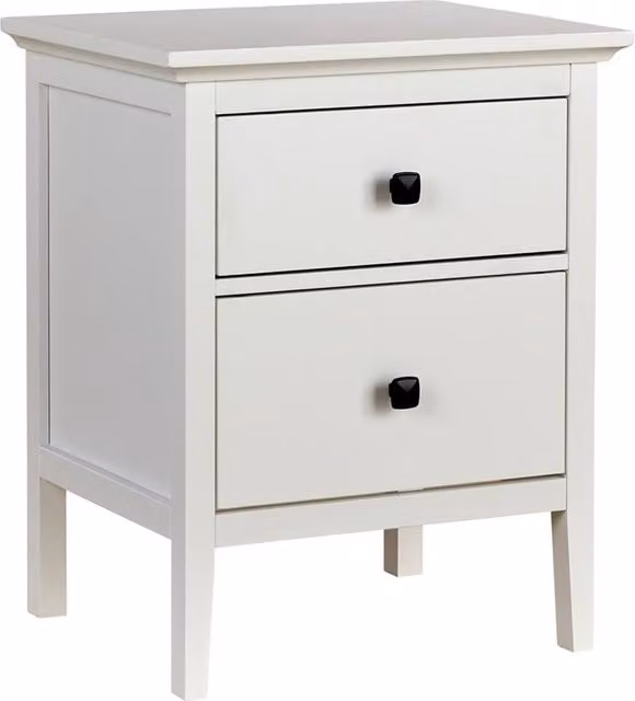 PAWNORA 2 Drawer White Bedside Table – 1