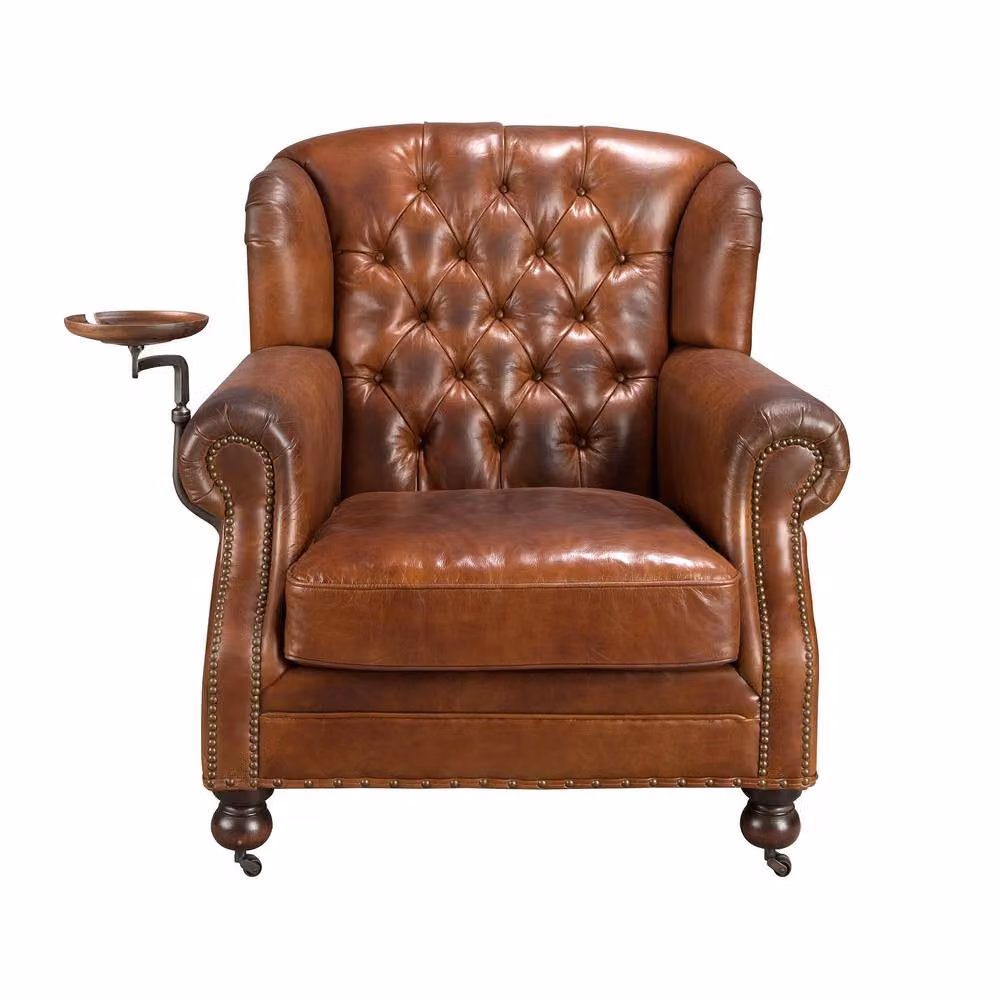 Angel Cerda Brown Leather Chesterfield Armchair – 2