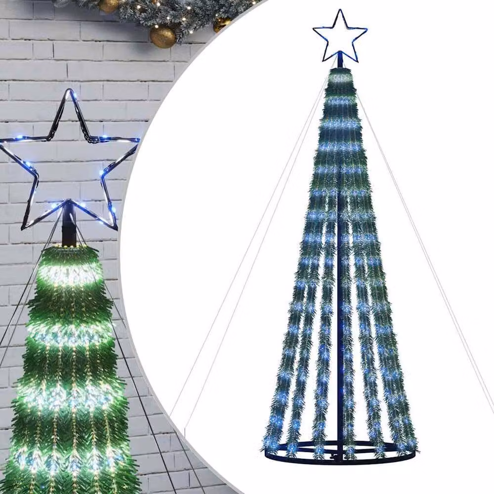 Berkfield Home Beautiful Christmas Tree Light Cone with 275 LEDs in Blue and Green, Height: 180 cm – 2