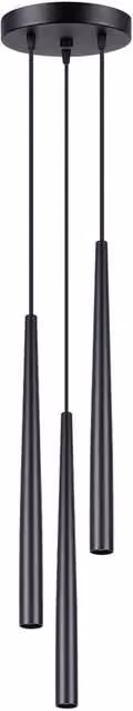Sollux Lighting Bliss Modern Metal Pendant Lamp in Black, 3-Light Cylinder Design – 1