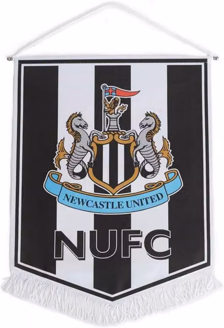 Newcastle United FC Crest Textile Hanging Pennant in White, Black and Grey