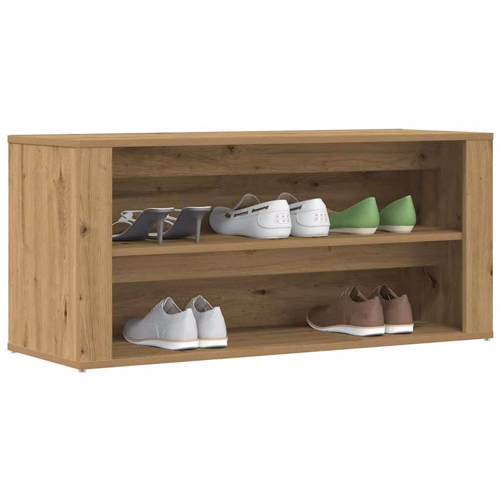 Berkfield Home Artisan Oak Shoe Bench in Brown, W/D/H: 100 x 35 x 45 cm – 2