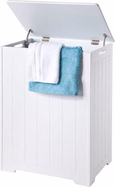 Chester Large White Wooden Laundry Bin and Bathroom Storage Chest