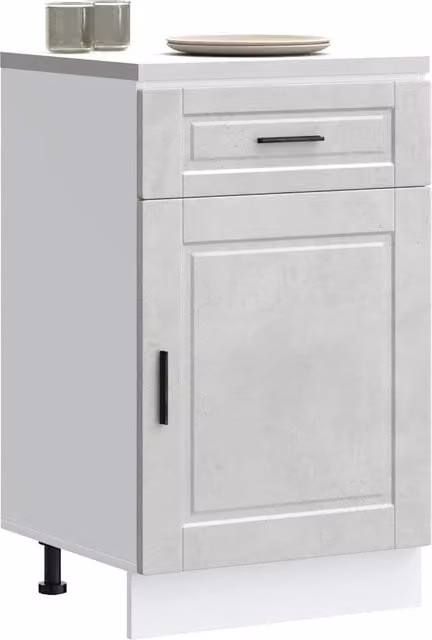 Berkfield Home Porto Modern Kitchen Base Cabinet in Matt Concrete Grey