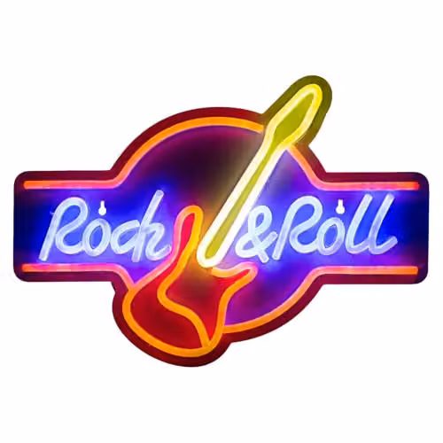 VFM e-Store Rock & Roll Mancave Neon Light, USB Powered, Multicolour, W: 30 cm, H: 40 cm