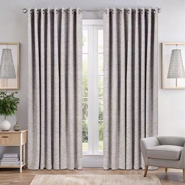 Livinluxury Geometric Aztec Print Blackout Curtains in Beige and Yellow, Width: 229 cm