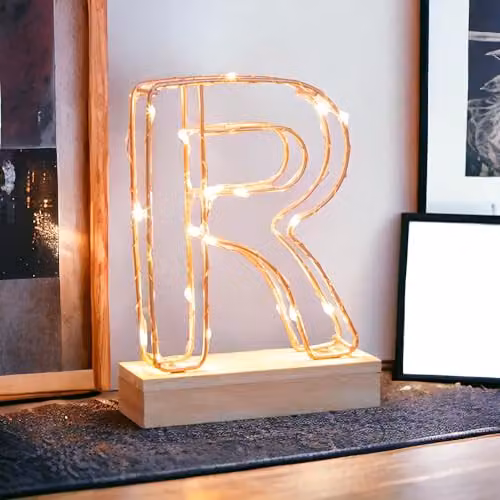 Echo Three Gold LED Alphabet Wire Frame Letter Light W/D/H: 22.0 x 16.0 x 5.0 cm – 2