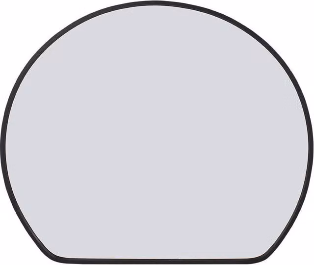 Living and Home Round Modern Aluminium Alloy Framed HD Float Glass Bathroom Mirror in Black