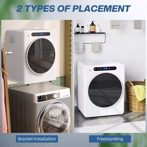 HOMCOM Vented Tumble Dryer, 5kg Wet Laundry/3kg Dry Capacity, 1000W, White – 5