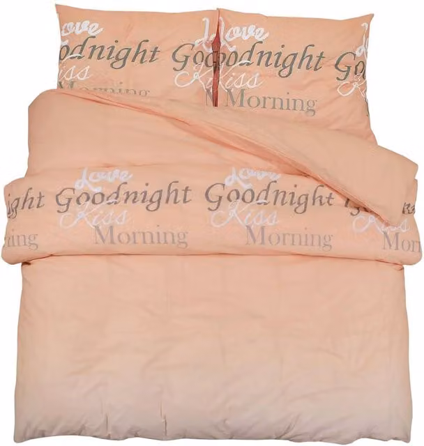 Berkfield Home Pink Cotton Duvet Cover and Pillowcase Set with Graphic Design, W/D/H: 260 x 240 cm