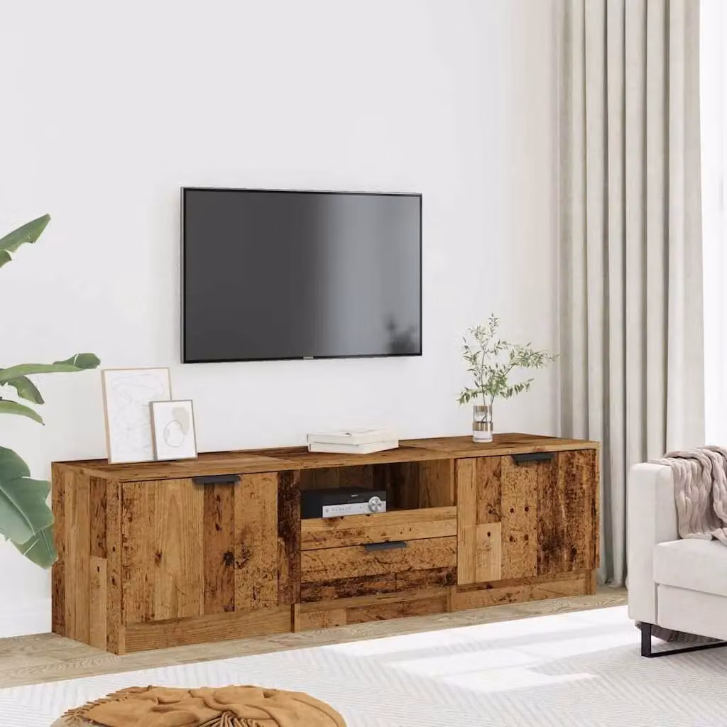 Berkfield Home Rustic Old Wood TV Cabinet in Brown, W/D/H: 140 x 40 x 35 cm – 3