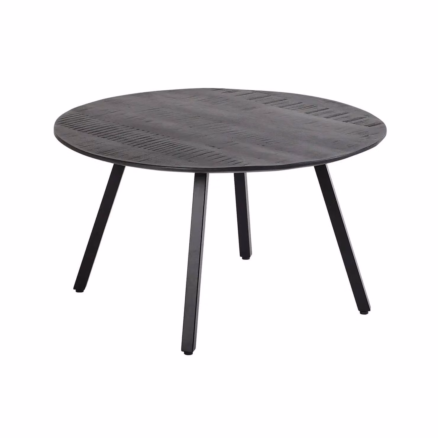 Home Source Caribou Round Mango Wood Coffee Table in Black, W/D/H: 70 x 40 x 40 cm – 4