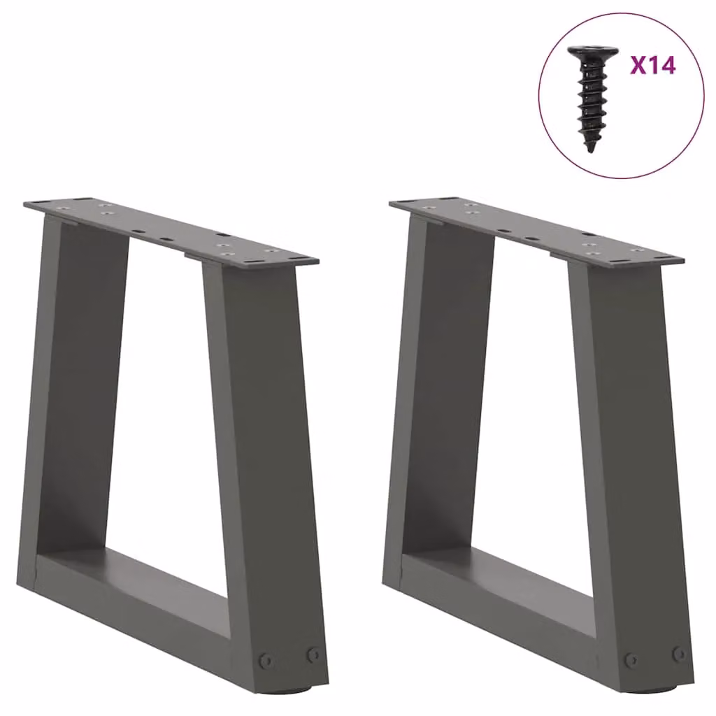 Berkfield Home V-Shape Dining Table Legs, 2 Piece Steel Set in Anthracite Black, W: 40 cm, H: 30-31.3 cm – 2