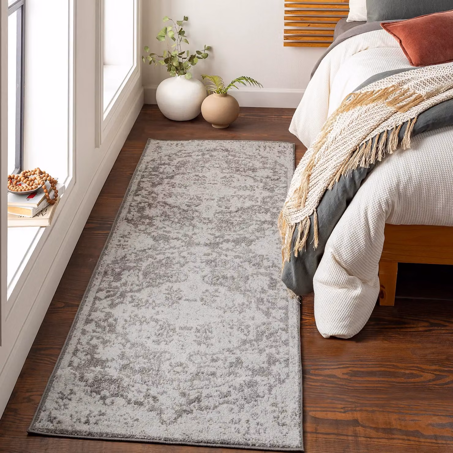 Livabliss Harput Vintage Boho Living Room Rug in Blue, Orange, Yellow and Grey, W: 80 cm, L: 220 cm – 3