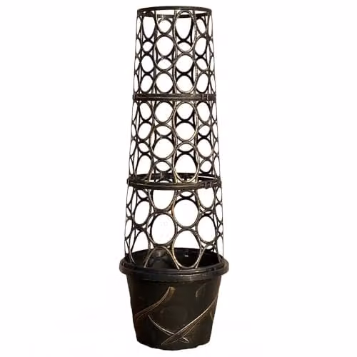 YouGarden Tower Pot Flower Planter with Gold Trellis Frame for Climbing Plants – 1