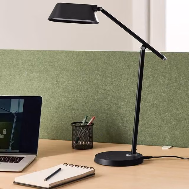 Wyld and Coco Black Desk Lamp with Adjustable Arm, Stepless Dimmer and Timer