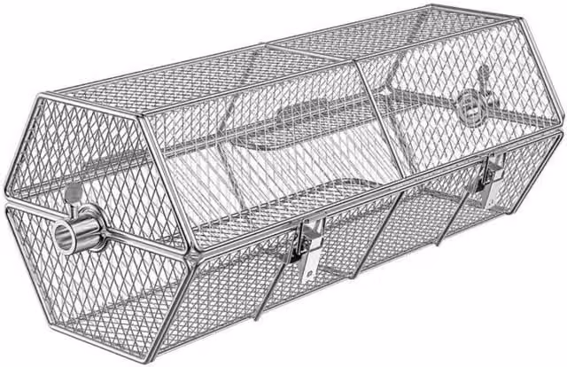 Texas Club Stainless Steel Rotisserie Basket in Silver