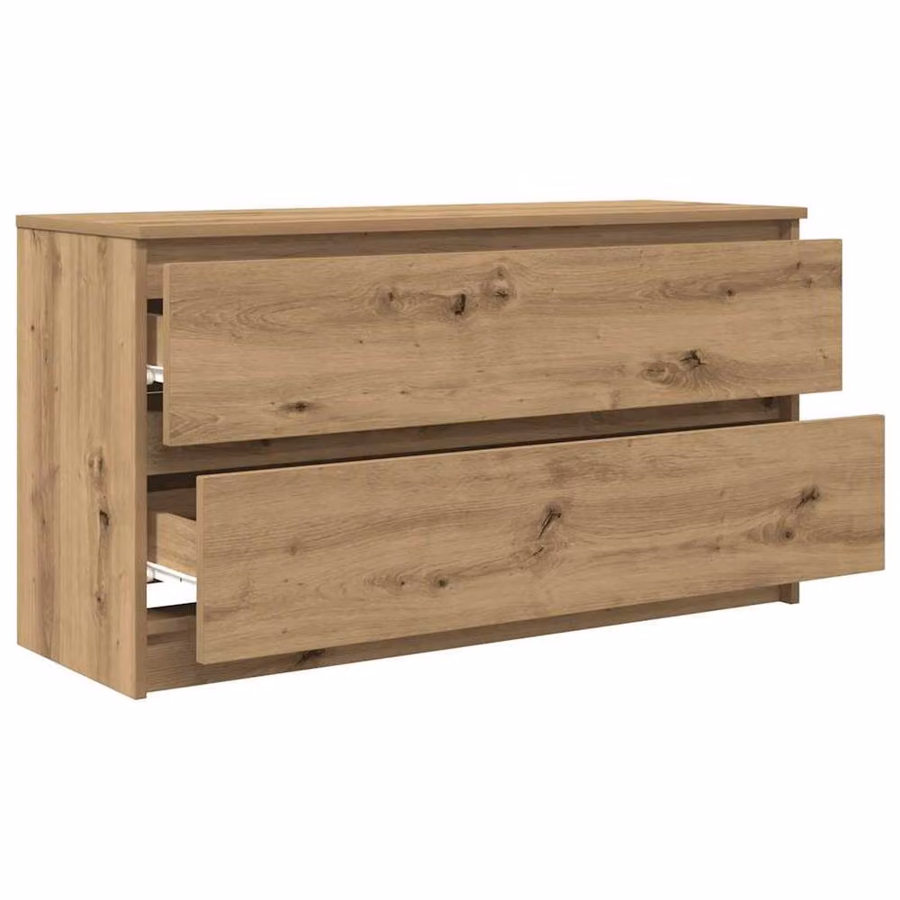 Berkfield Home Artisan Oak TV Cabinet in Brown, W/D/H: 100 x 35 x 54 cm – 3