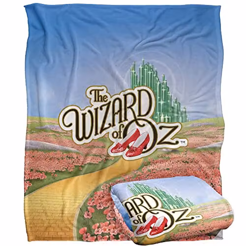 Logovision The Wizard of Oz Silky Touch Super Soft Fleece Throw Blanket, Multicolour and White, W/D/H: 152 x 127 cm