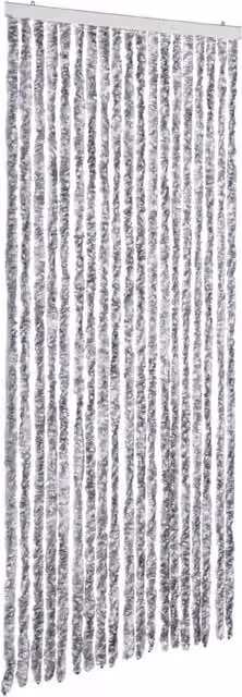 Berkfield Home Chenille Insect Curtain in White and Grey, W: 56 cm, H: 200 cm