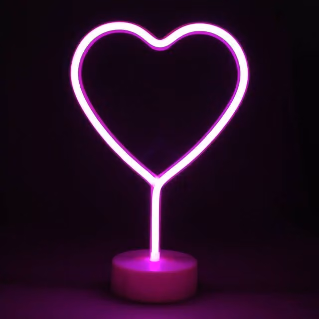 Simpa LED Novelty Neon Heart Light in Pink – 1