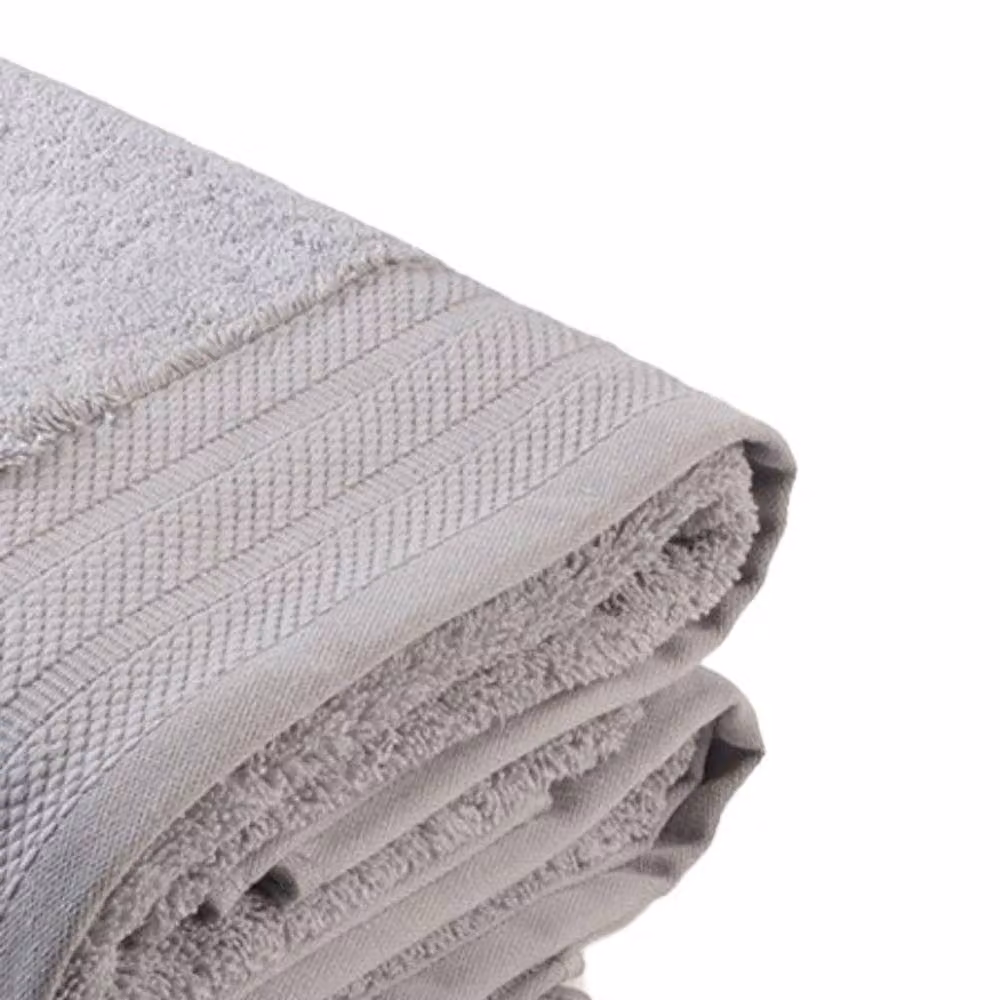 ARTG Excellent Deluxe Cotton Terry Bath Towel with Border in Grey, 140 x 70 cm – 2