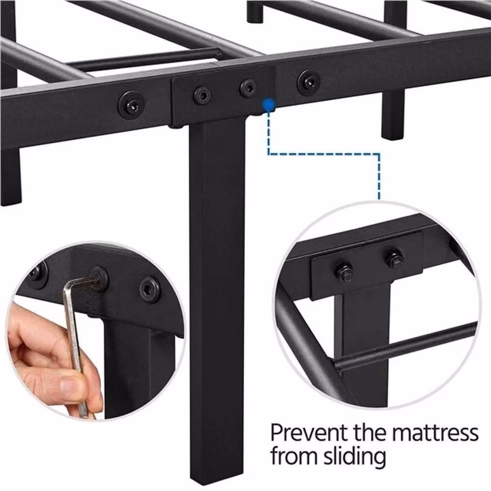 Kelvenix Black Single Metal Bed Frame, W/D/H: 90 x 190 cm – 4