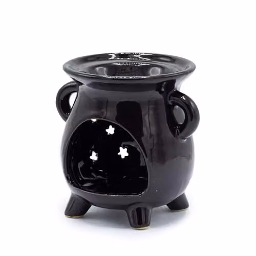 Serenityy Moon and Stars Ceramic Cauldron Oil Burner in Black – 1