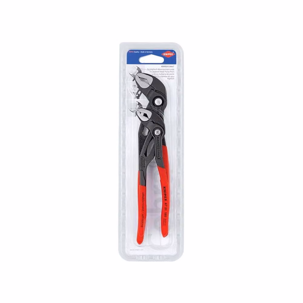 Knipex Cobra High-tech Water Pump Pliers in Red and Multicolour Chrome Vanadium – 2