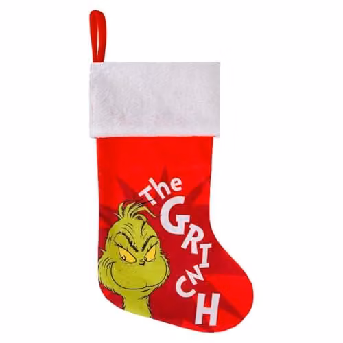 VFM e-Store Grinch Christmas Stocking in Red and White, H 40 cm x W 26 cm x D 26 cm – 4