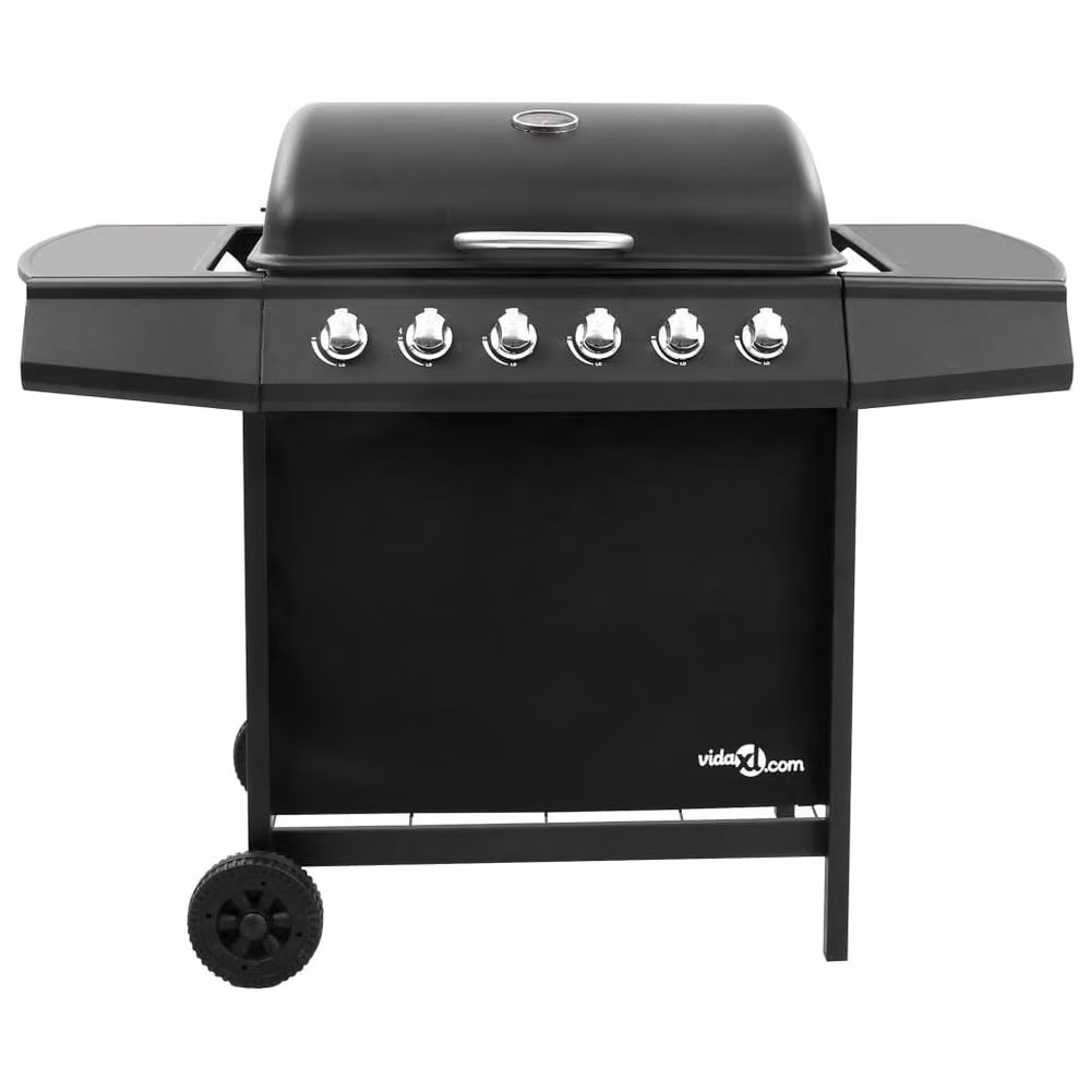 Berkfield Home 6 Burner Gas BBQ Grill with Cart and Thermometer, Black – 2