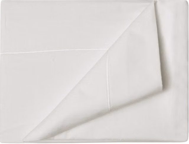 Belledorm Egyptian Cotton 400 Thread Count Mako Satin Flat Sheet in White, W/D/H: 200 x 200 cm