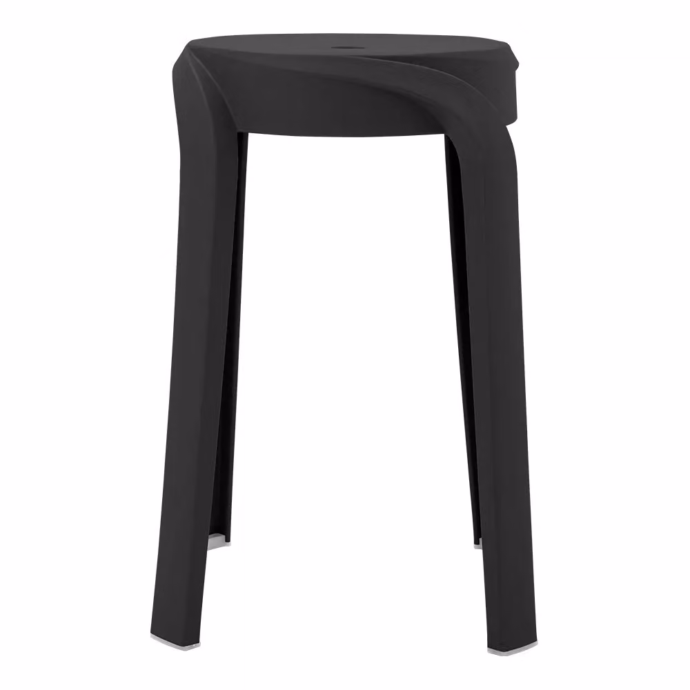 Living and Home Set of 10 Black Stackable Round Plastic Dining Stools – 5