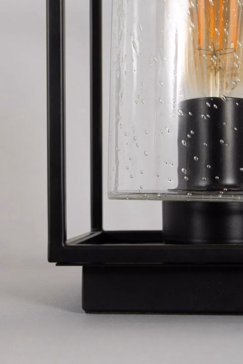 BHS Lighting Hardy Table Lamp in Black with Glass and Metal Details – 2