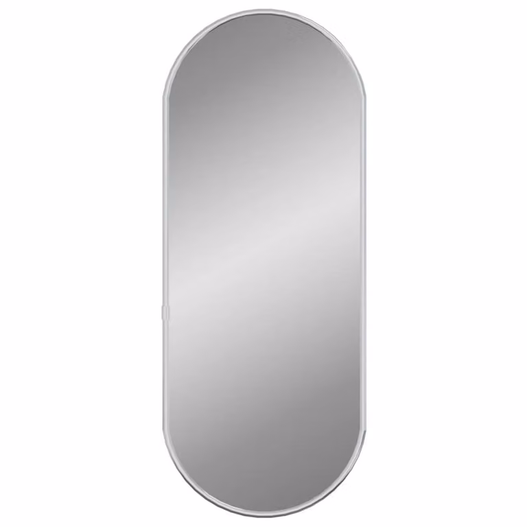 Berkfield Home Oval Wall Mirror in Silver, W: 50 cm, H: 20 cm