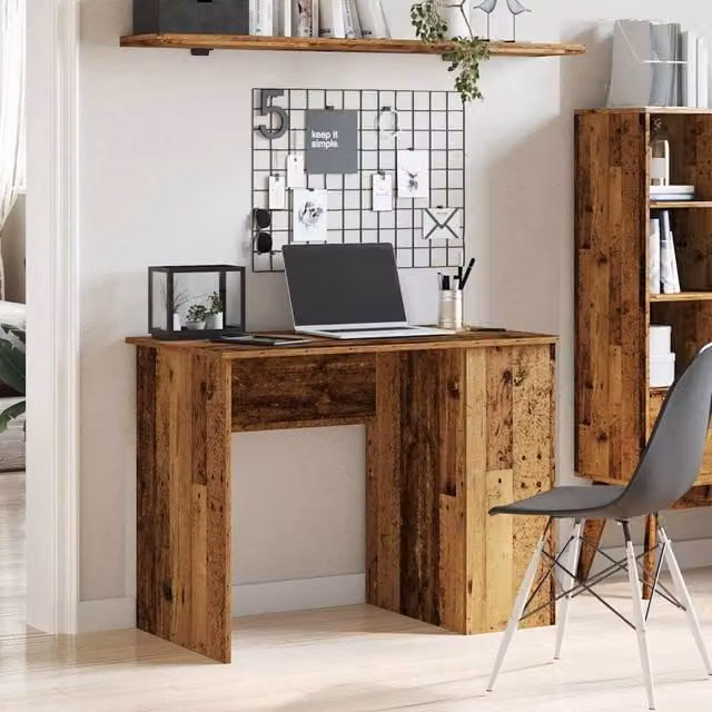 Berkfield Home Modern Writing Desk in Brown, Engineered Wood, W/D/H: 100 x 55 x 75 cm