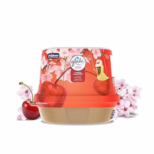 Glade Bathroom Gel Air Freshener Odour Eliminator, Floral Cherries, 180g – 1
