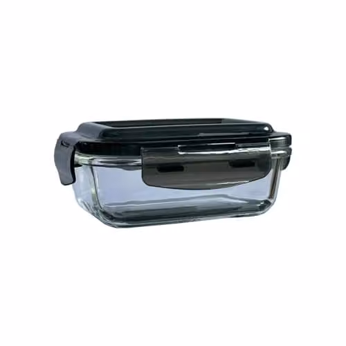 MantraRaj Airtight Glass Food Storage Container with Leakproof Plastic Lid, Transparent, 380ml – 1