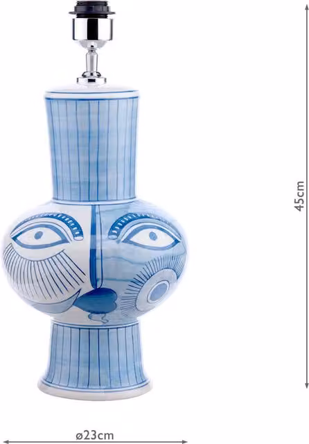 Dar Blue and White Ceramic Tabletop Lamp with E27 Fitting