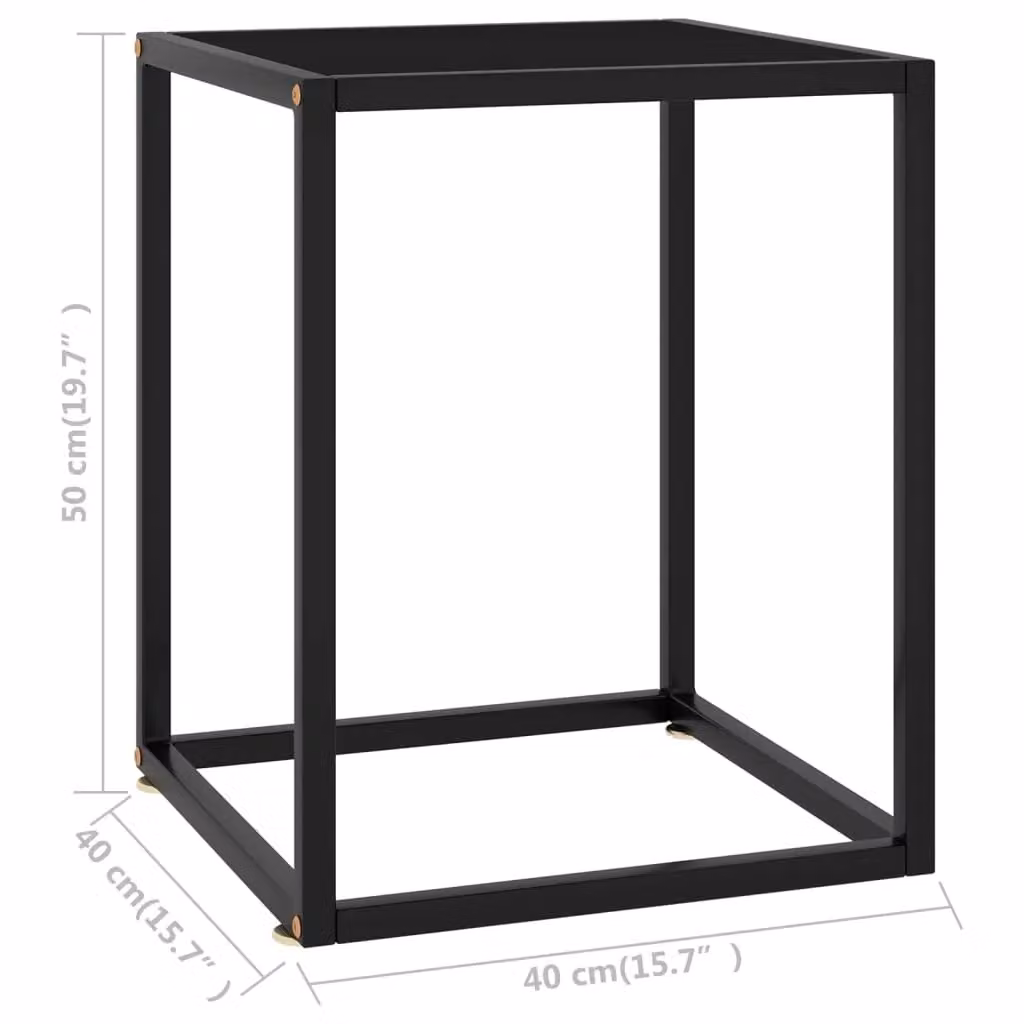 Berkfield Home Modern Black Glass Coffee Table, W/D/H: 40 x 40 x 50 cm – 5