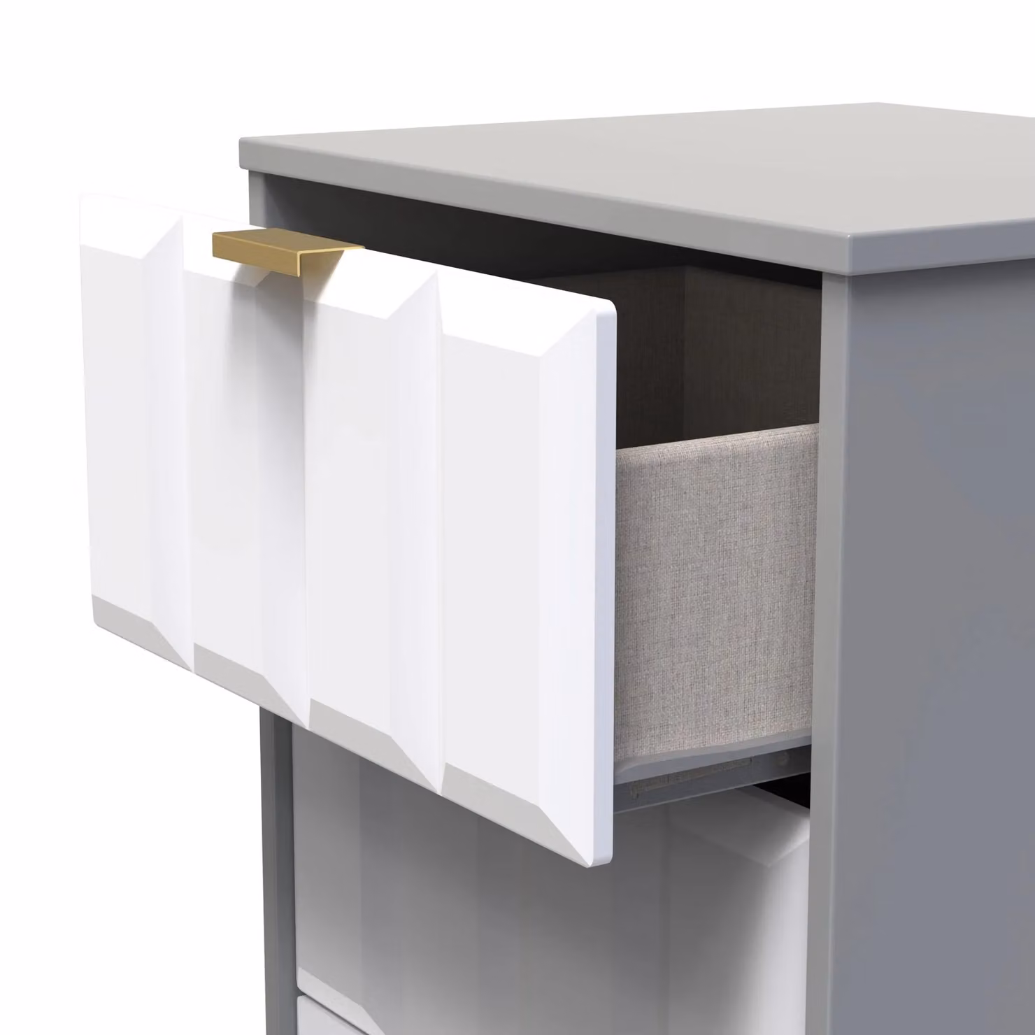 Ready Assembled 2 U Seattle 3 Drawer Bedside Cabinet in Mid Grey – 3