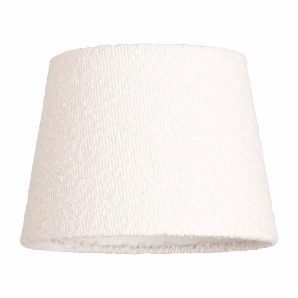 ValueLights Rory Cream Boucle Fabric Tapered Easy Fit Ceiling Table or Floor Lamp Shade with LED Bulb, Shade Width: 22 cm – 2