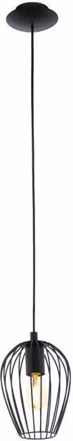 Eglo Newtown Retro Metal Suspended Pendant Light in Black – 1