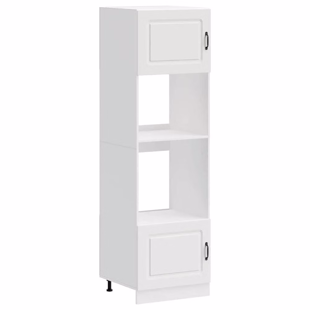 Berkfield Home Lucca White Oven Cabinets 2 Pack, W/D/H: 60 x 57 x 207 cm