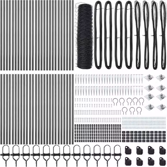 Berkfield Home Grey Steel Hexagon Fence, W: 0.5 m, L: 100 m