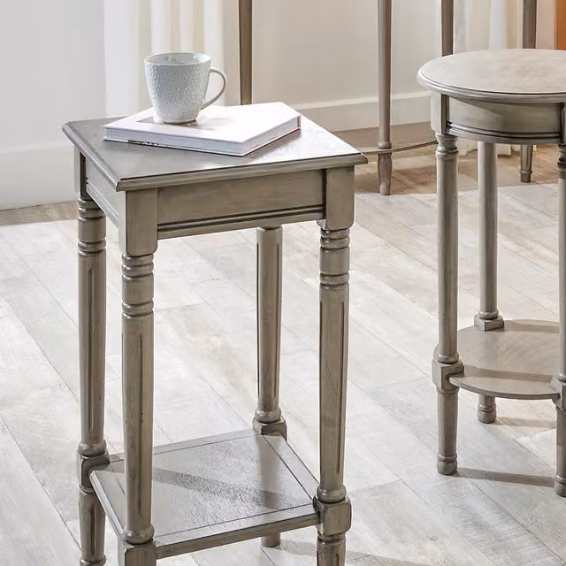 Pacific Lifestyle Square Tall Side Table in Wood, Beige, Brown or Grey